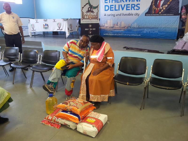 97  year old Novana Dube was the oldest beneficiary and received a complimentary hamper in addition to her blanket and wheelchair